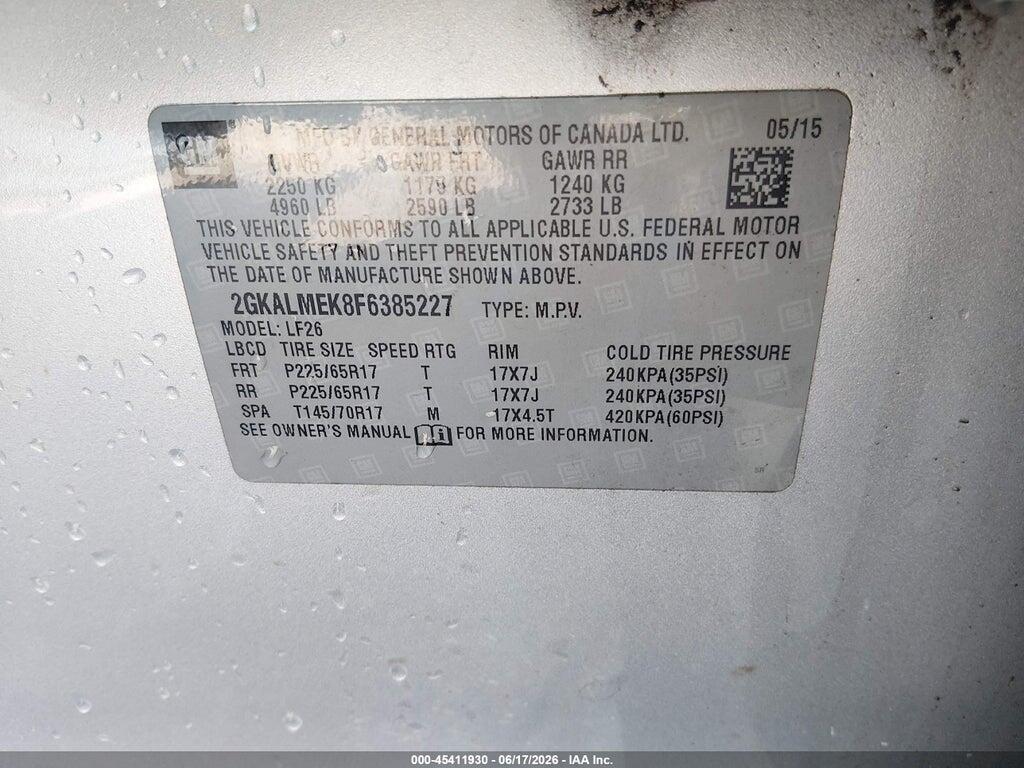 2GKALMEK8F6385227 2015 GMC TERRAIN photo no. 9