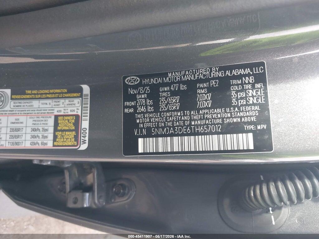 5NMJA3DE6TH657012 2026 HYUNDAI TUCSON photo no. 9