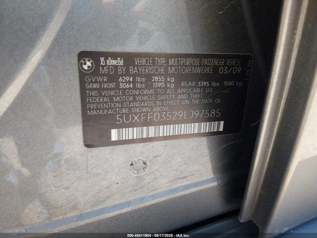 5UXFF03529LJ97585 2009 BMW X5 photo no. 9