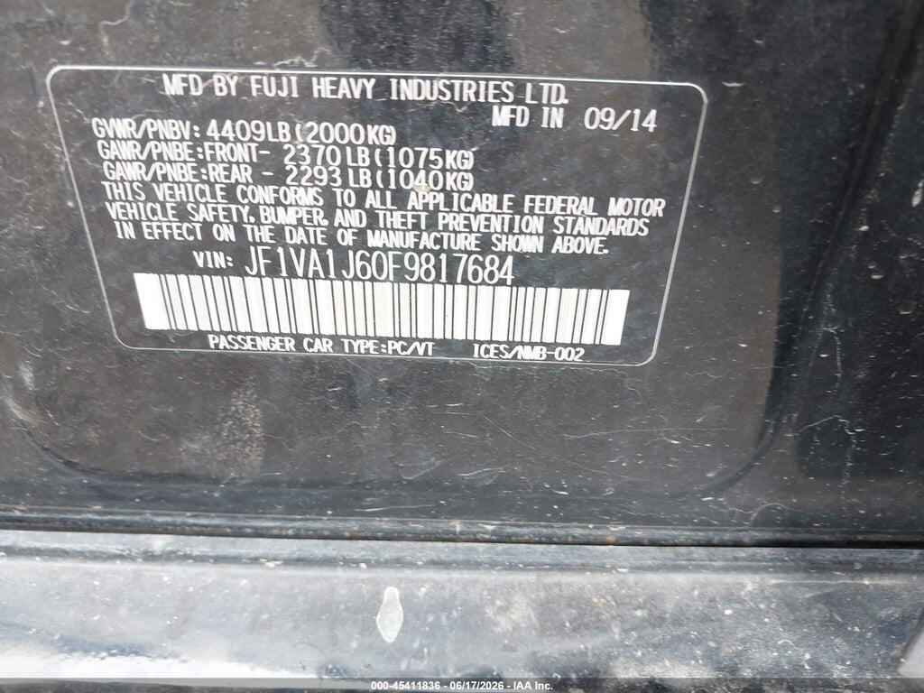 JF1VA1J60F9817684 2015 SUBARU WRX photo no. 9