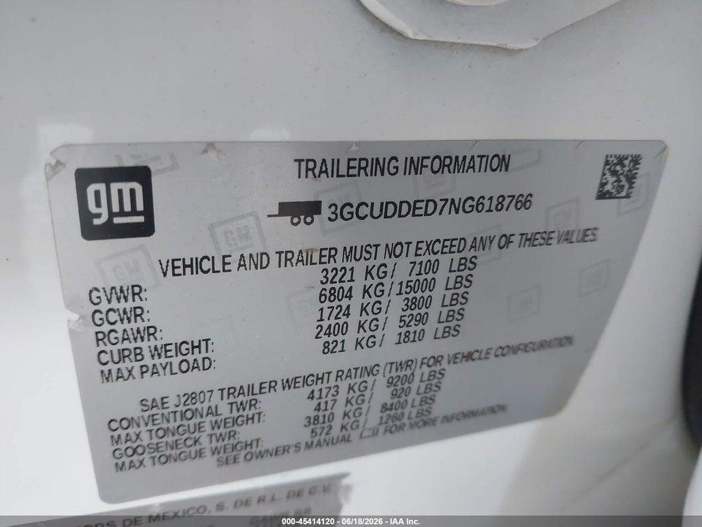 3GCUDDED7NG618766 2022 CHEVROLET SILVERADO 1500 photo no. 9