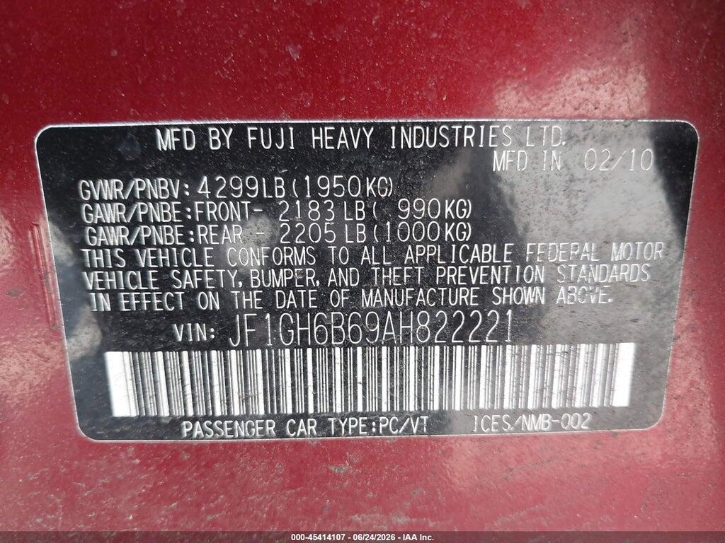 JF1GH6B69AH822221 2010 SUBARU IMPREZA photo no. 9