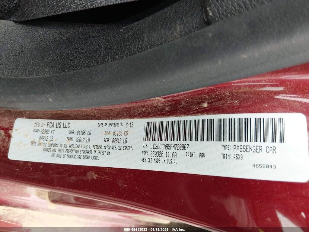 1C3CCCAB5FN720867 2015 CHRYSLER 200 photo no. 9