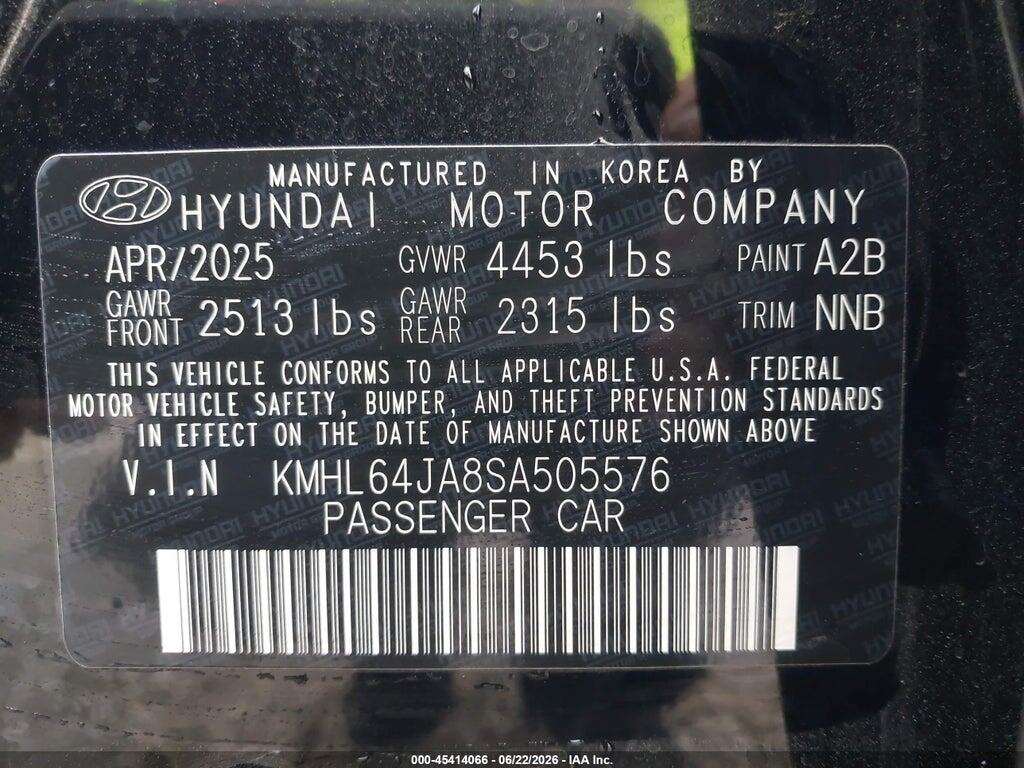 KMHL64JA8SA505576 2025 HYUNDAI SONATA photo no. 9