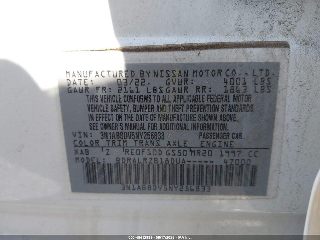3N1AB8DV5NY256833 2022 NISSAN SENTRA photo no. 9
