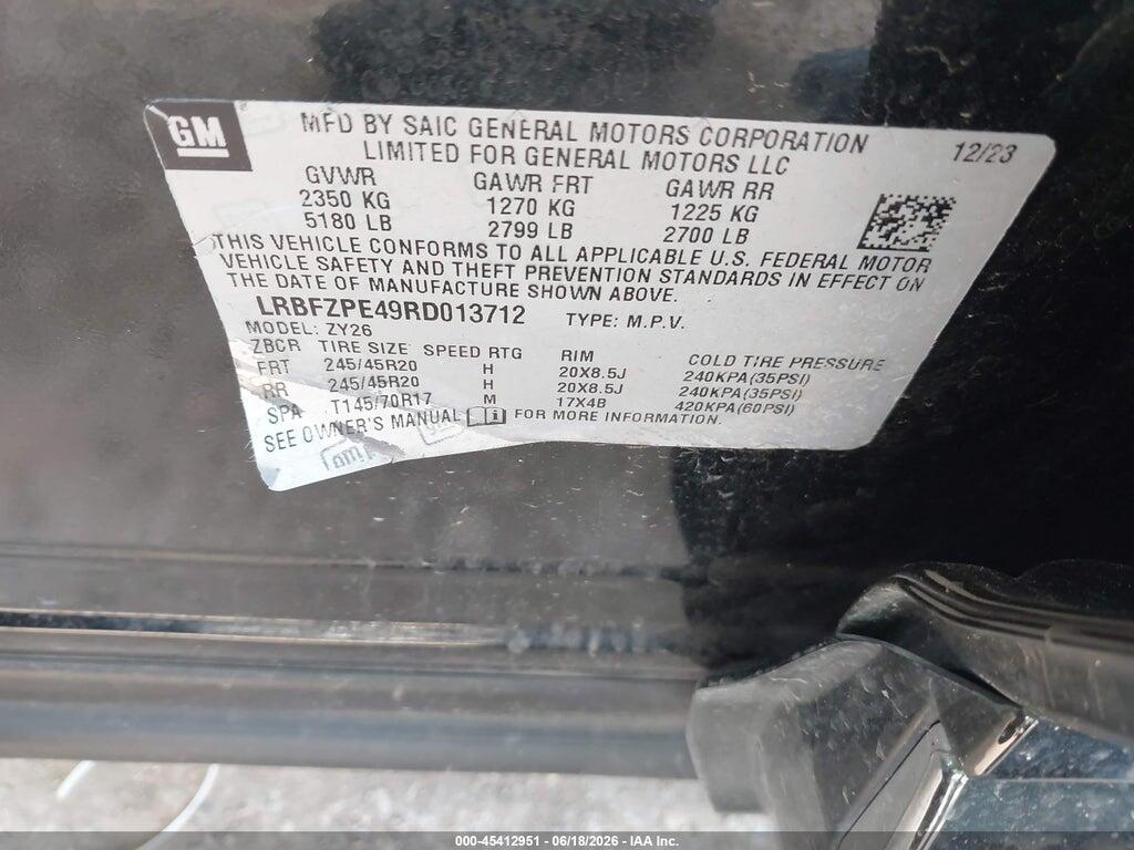 LRBFZPE49RD013712 2024 BUICK ENVISION photo no. 9