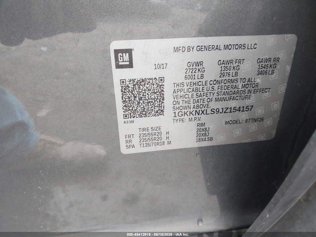 1GKKNXLS9JZ154157 2018 GMC ACADIA photo no. 9