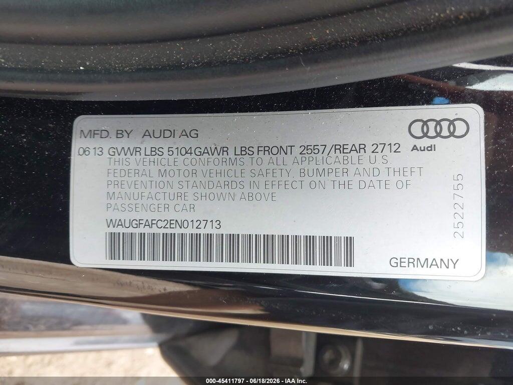 WAUGFAFC2EN012713 2014 AUDI A6 photo no. 9