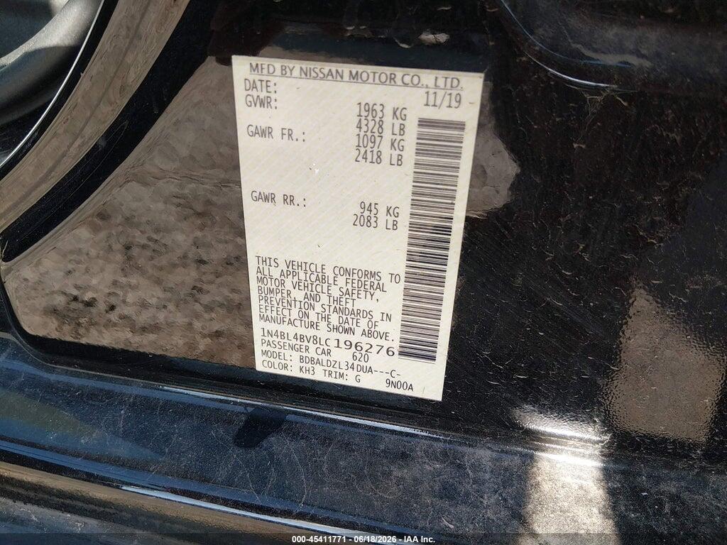 1N4BL4BV8LC196276 2020 NISSAN ALTIMA photo no. 9