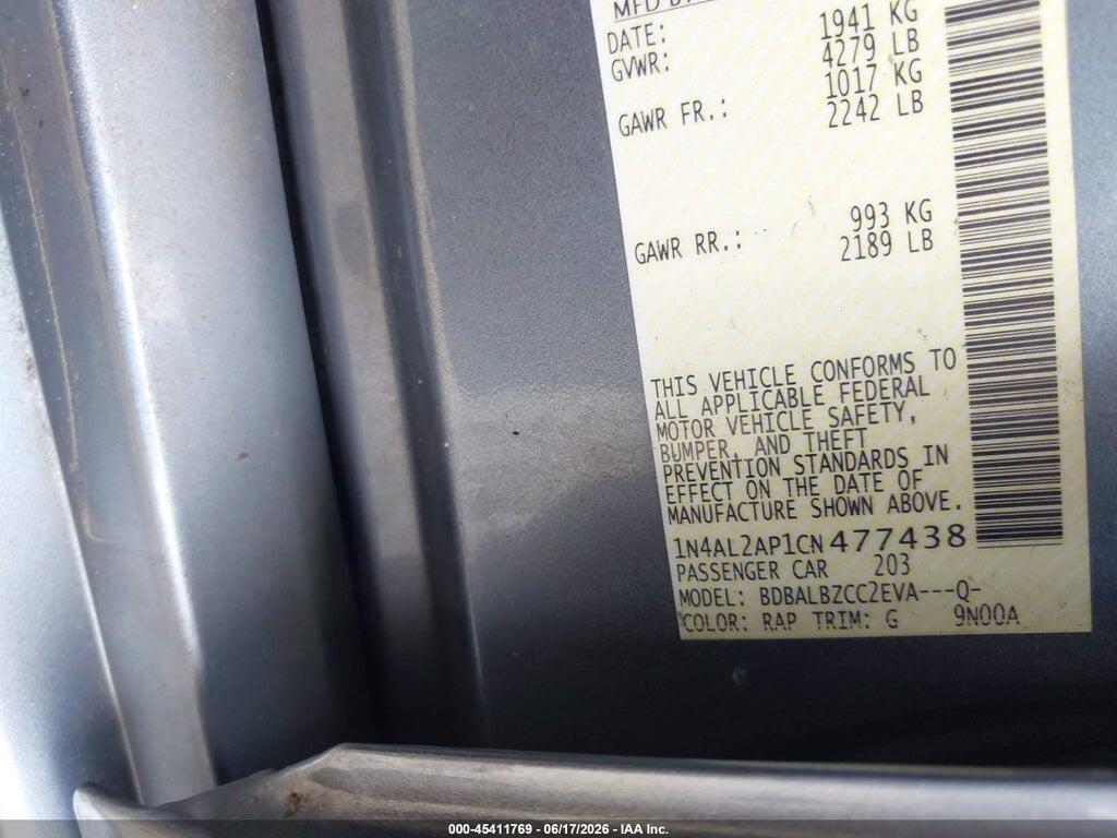 1N4AL2AP1CN477438 2012 NISSAN ALTIMA photo no. 9