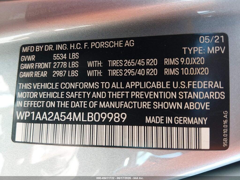 WP1AA2A54MLB09989 2021 PORSCHE MACAN photo no. 9