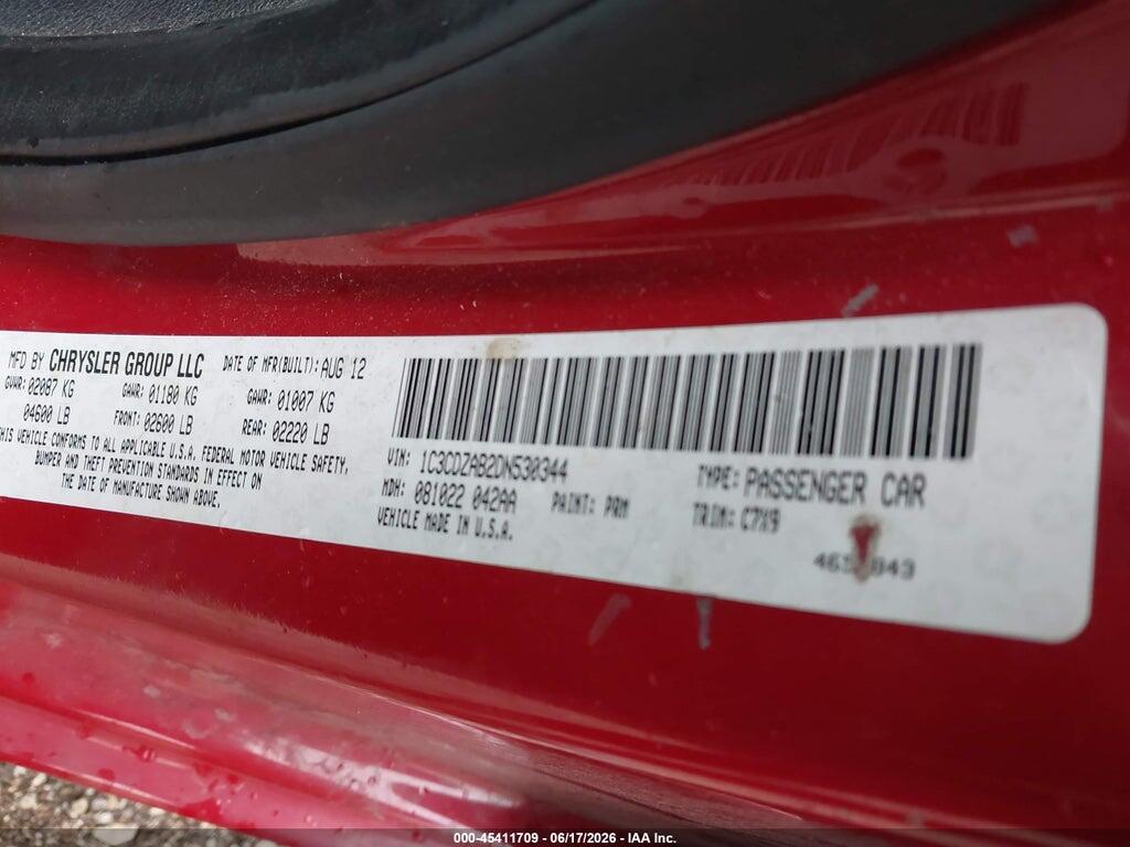 1C3CDZAB2DN530344 2013 DODGE AVENGER photo no. 9