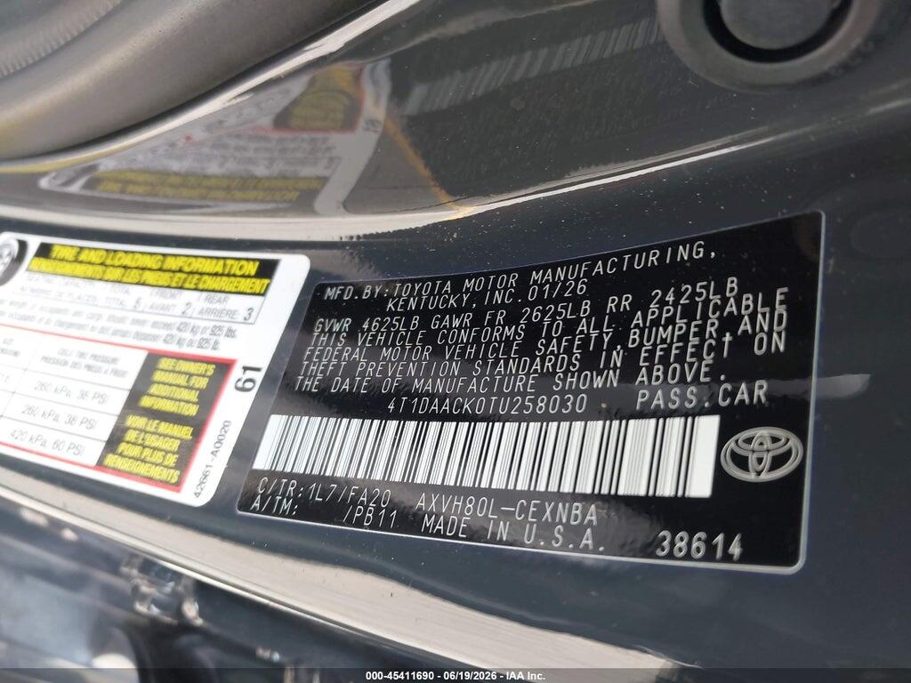 4T1DAACK0TU258030 2026 TOYOTA CAMRY photo no. 9