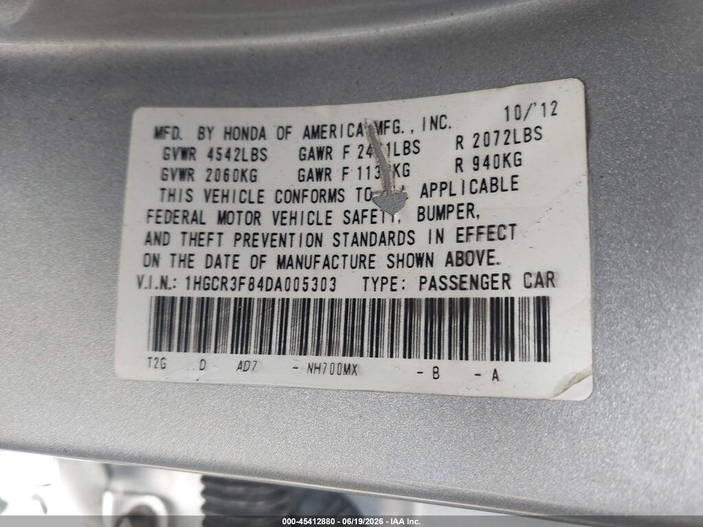 1HGCR3F84DA005303 2013 HONDA ACCORD photo no. 9
