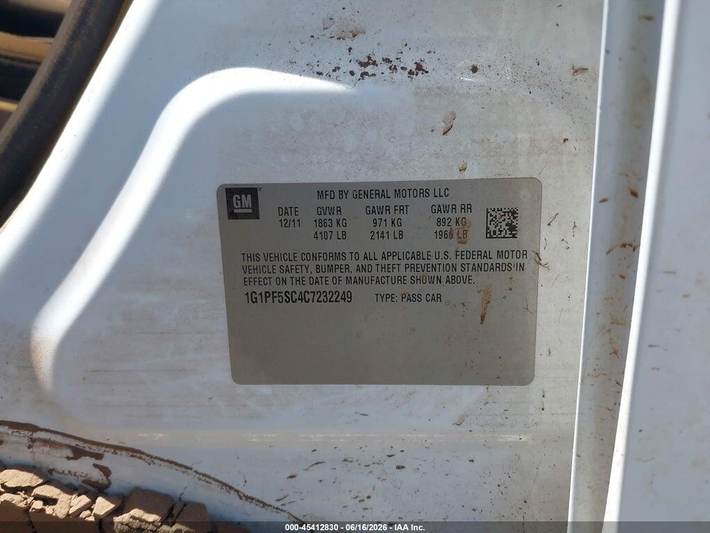 1G1PF5SC4C7232249 2012 CHEVROLET CRUZE photo no. 9