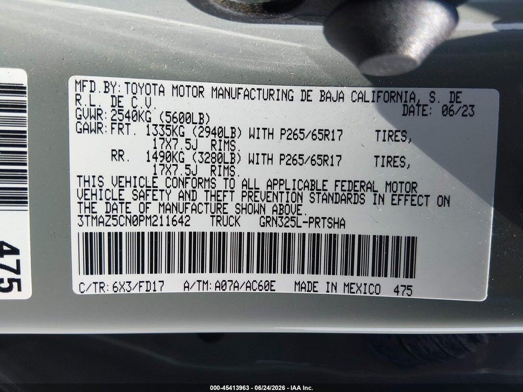 3TMAZ5CN0PM211642 2023 TOYOTA TACOMA photo no. 9