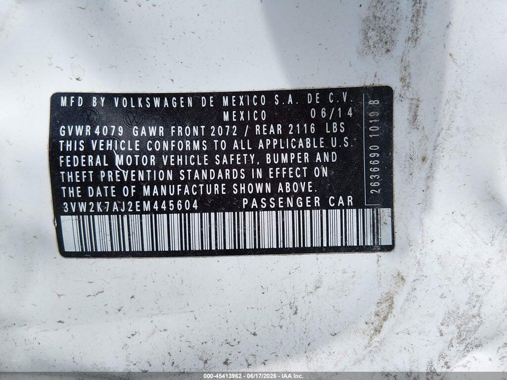 3VW2K7AJ2EM445604 2014 VOLKSWAGEN JETTA photo no. 9