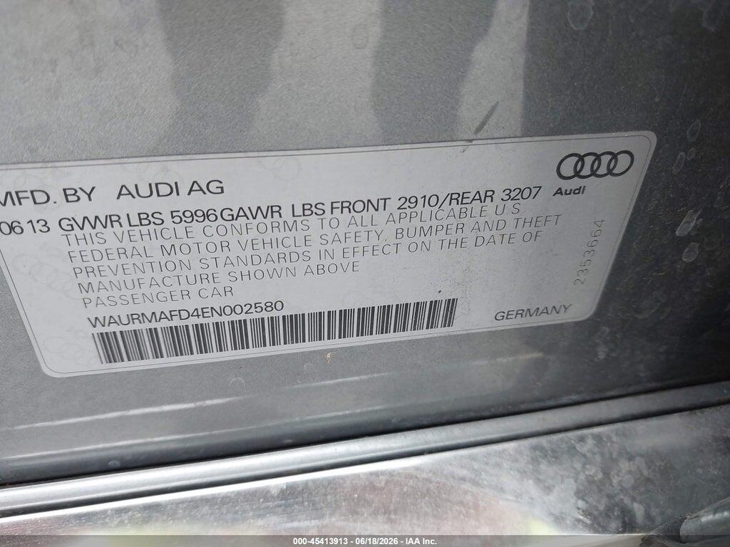 WAURMAFD4EN002580 2014 AUDI A8 L photo no. 9