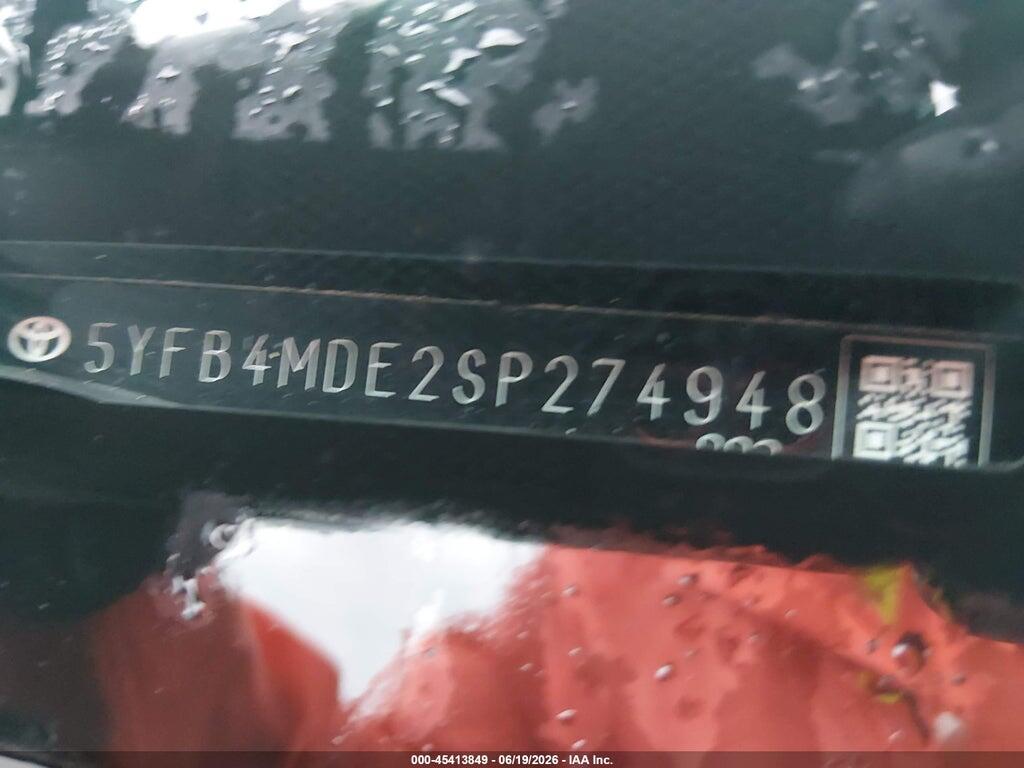 5YFB4MDE2SP274948 2025 TOYOTA COROLLA photo no. 9