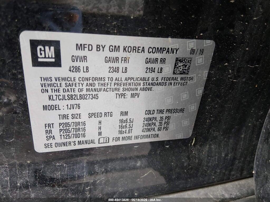 KL7CJLSB2LB027345 2020 CHEVROLET TRAX photo no. 9