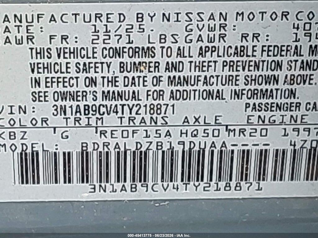 3N1AB9CV4TY218871 2026 NISSAN SENTRA photo no. 9