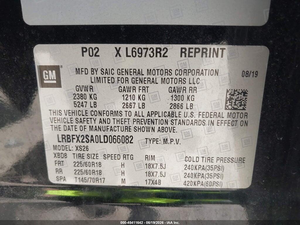 LRBFX2SA0LD066082 2020 BUICK ENVISION photo no. 9
