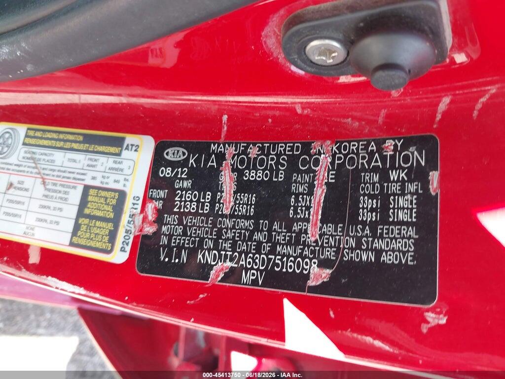 KNDJT2A63D7516098 2013 KIA SOUL photo no. 9