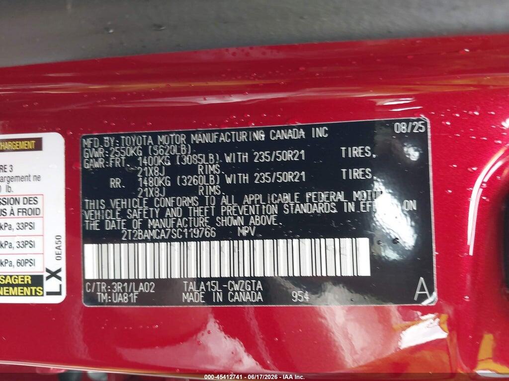 2T2BAMCA7SC119766 2025 LEXUS RX 350 photo no. 9