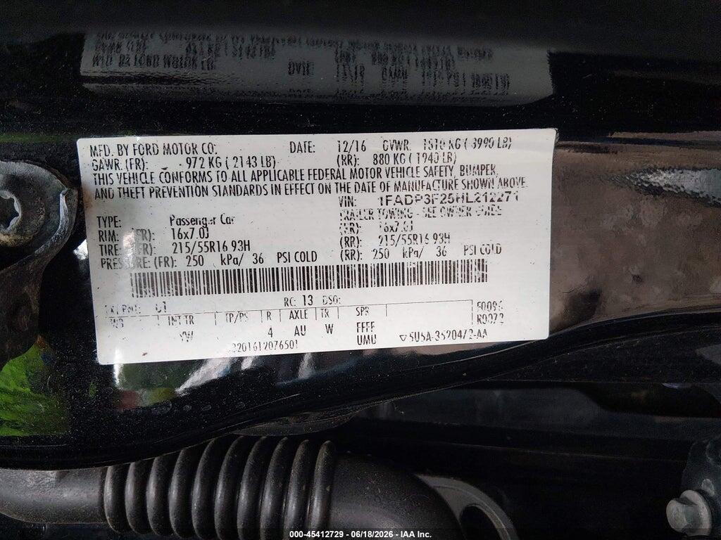 1FADP3F25HL212271 2017 FORD FOCUS photo no. 9