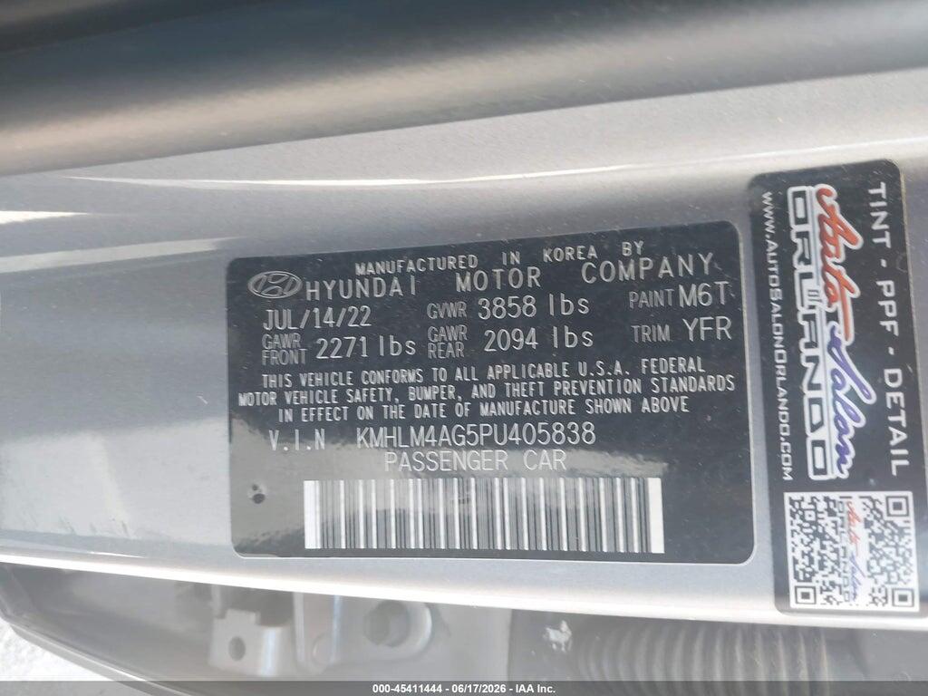 KMHLM4AG5PU405838 2023 HYUNDAI ELANTRA photo no. 9