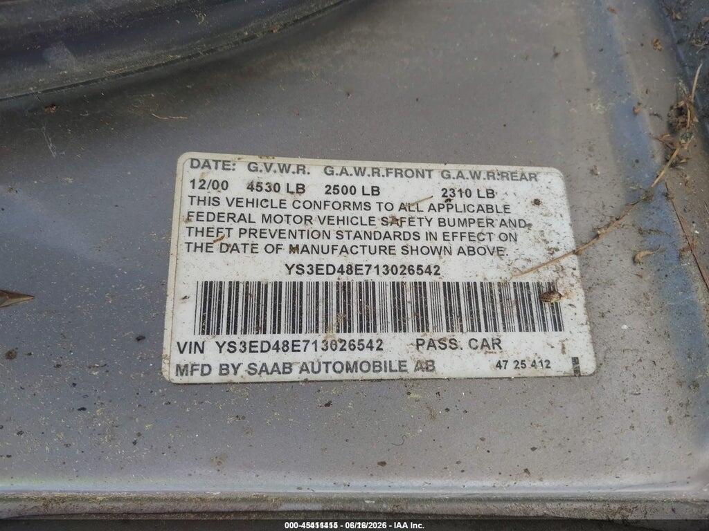 YS3ED48E713026542 2001 SAAB 9-5 photo no. 9