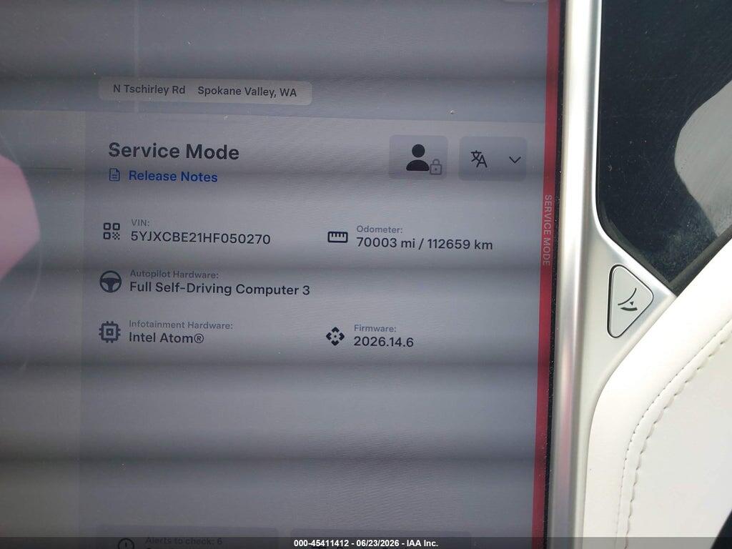 5YJXCBE21HF050270 2017 TESLA MODEL X photo no. 7