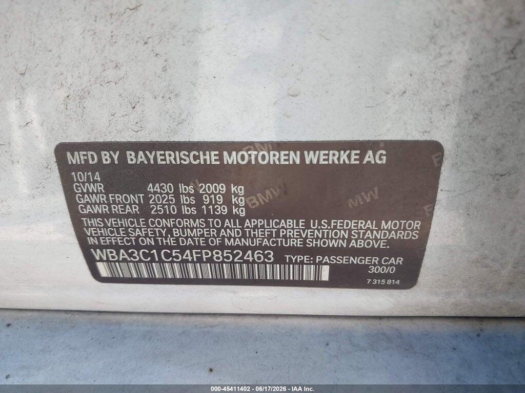 WBA3C1C54FP852463 2015 BMW 328I photo no. 9