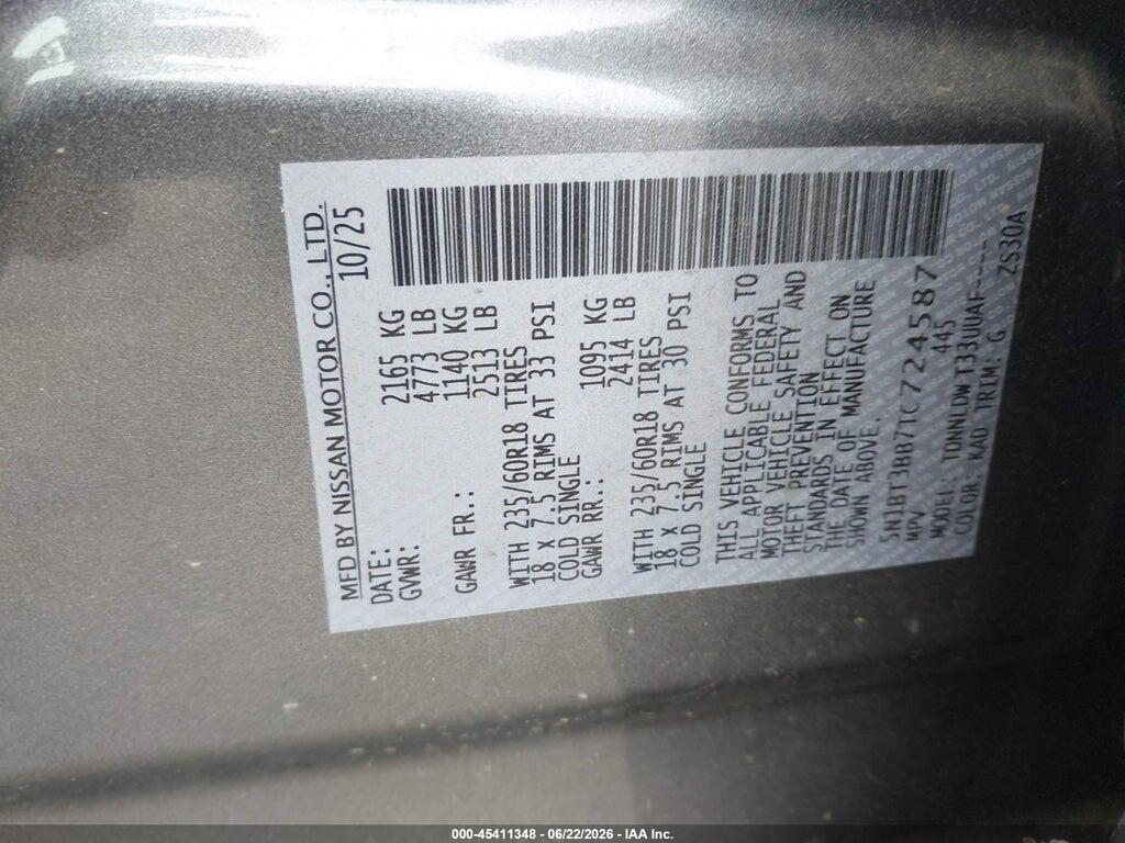 5N1BT3BB7TC724587 2026 NISSAN ROGUE photo no. 9