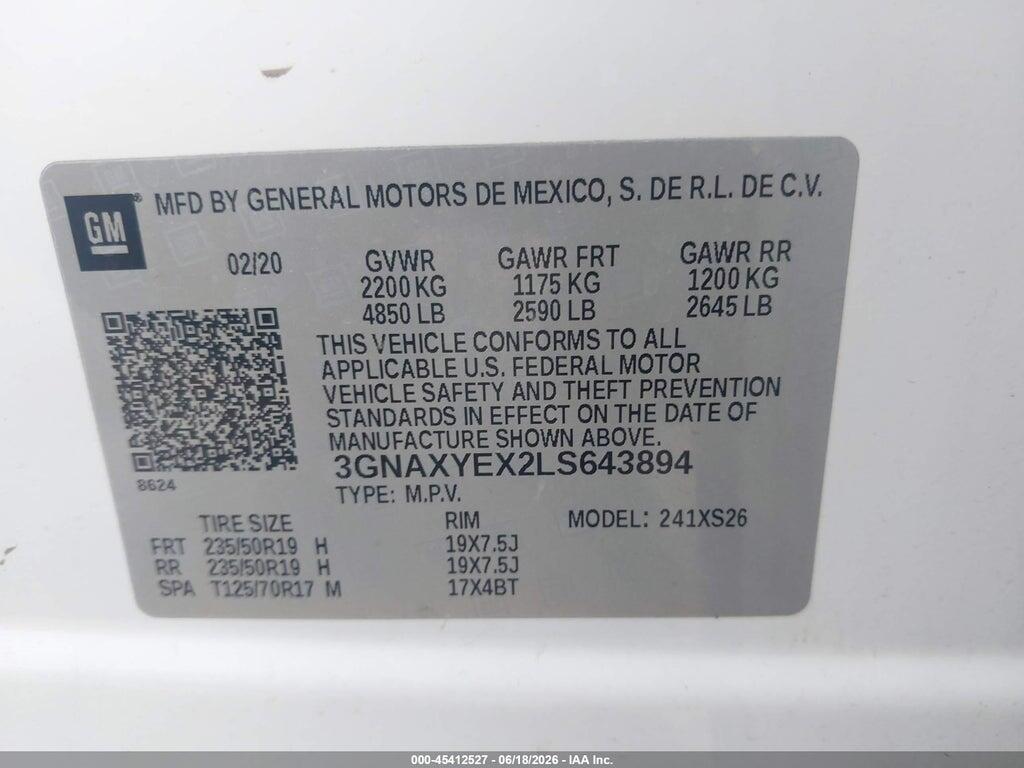 3GNAXYEX2LS643894 2020 CHEVROLET EQUINOX photo no. 9
