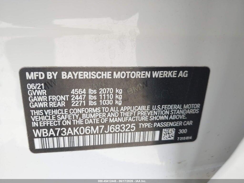 WBA73AK06M7J68325 2021 BMW 228I GRAN COUPE photo no. 9