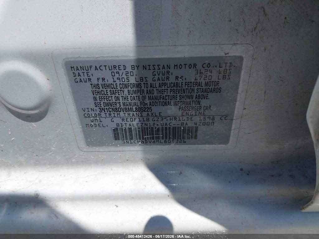 3N1CN8DV8ML805226 2021 NISSAN VERSA photo no. 8