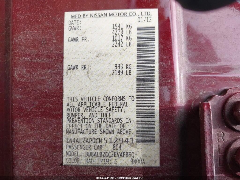 1N4AL2AP0CN512941 2012 NISSAN ALTIMA photo no. 9