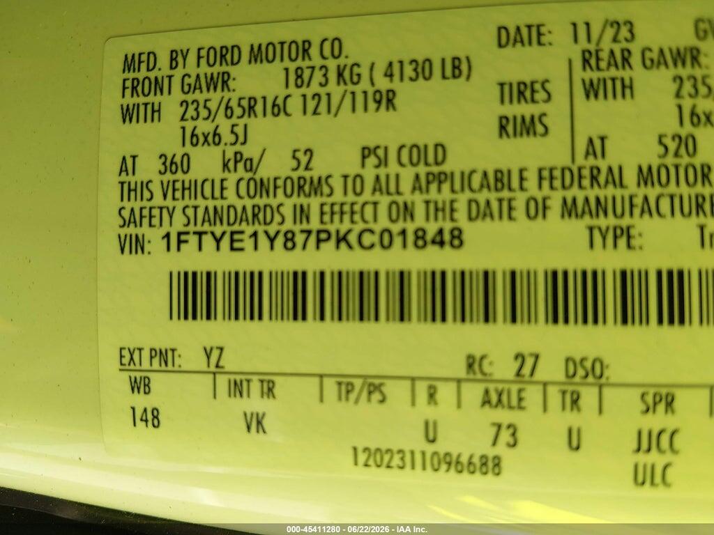 1FTYE1Y87PKC01848 2023 FORD TRANSIT-150 photo no. 9