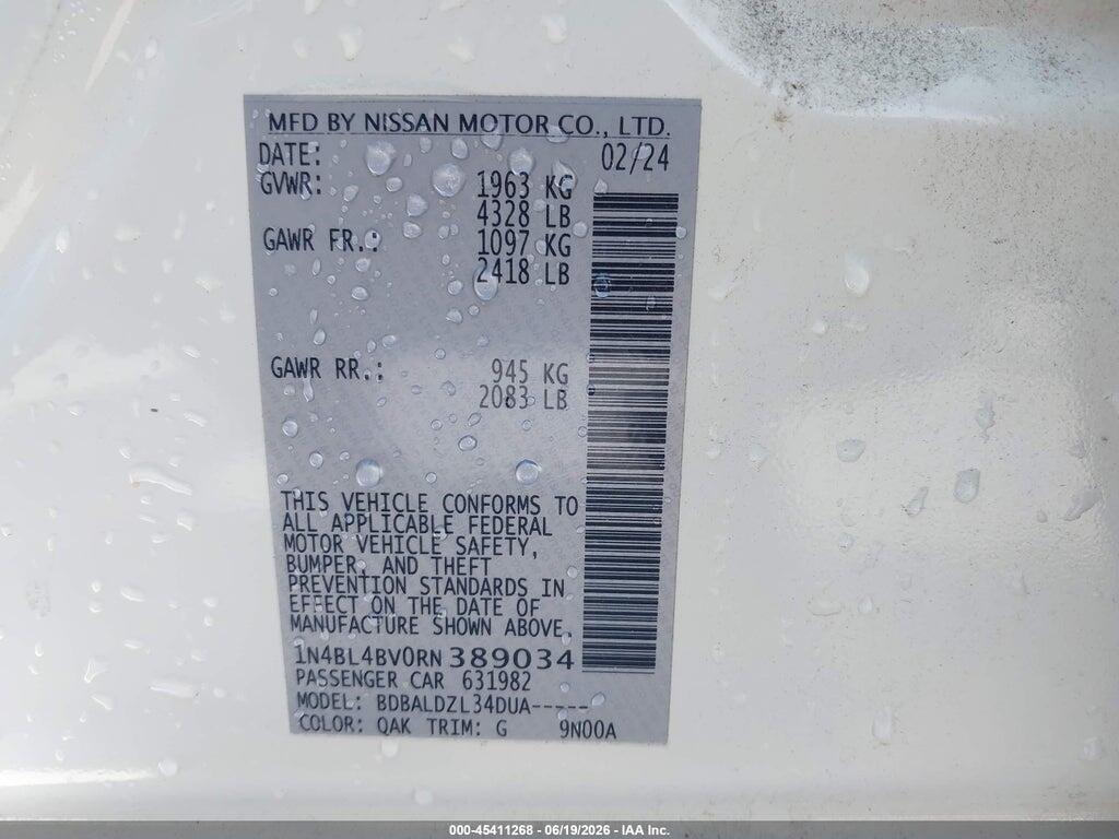 1N4BL4BV0RN389034 2024 NISSAN ALTIMA photo no. 9