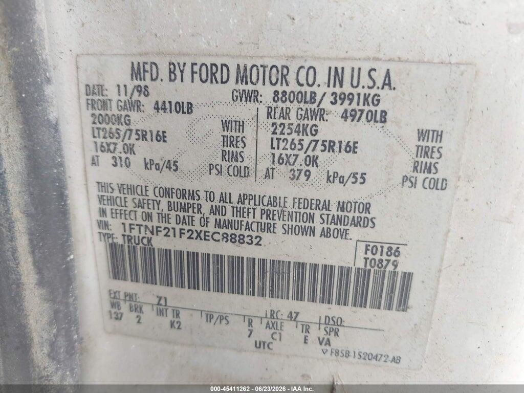 1FTNF21F2XEC88832 1999 FORD F-250 photo no. 9