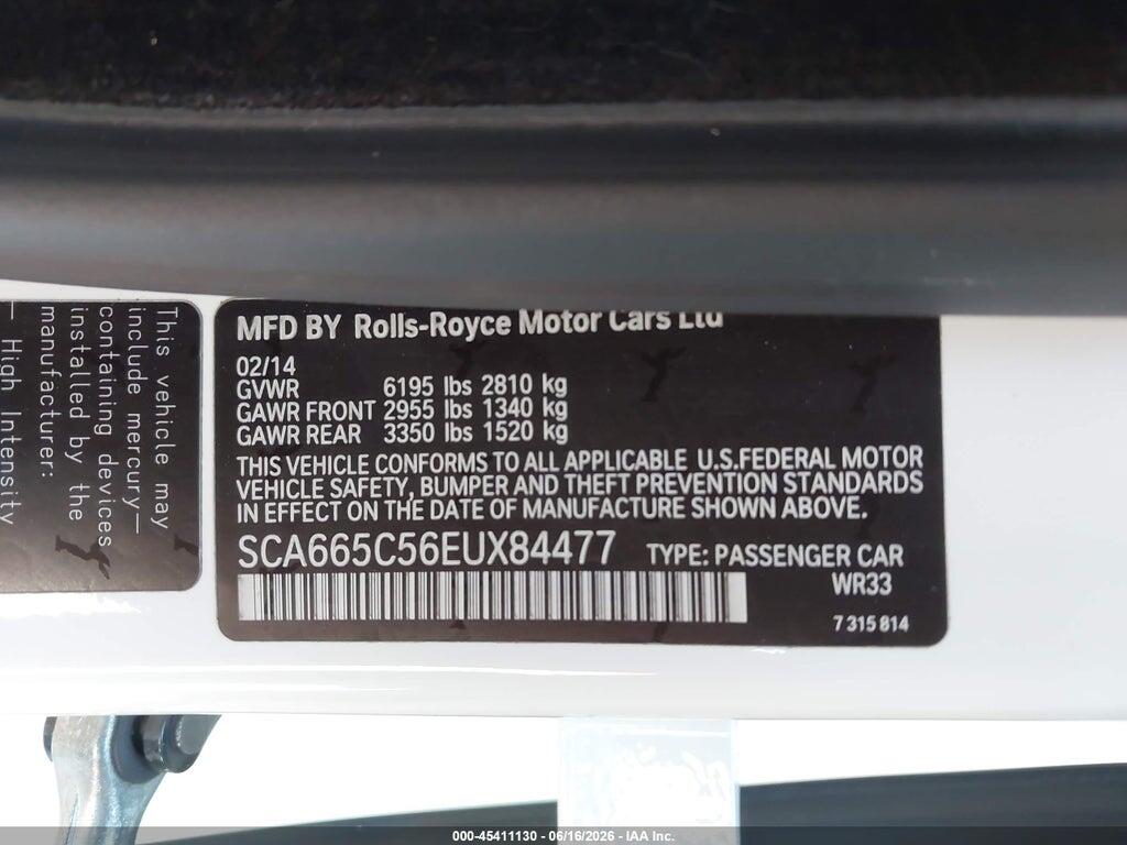 SCA665C56EUX84477 2014 ROLLS-ROYCE WRAITH photo no. 9