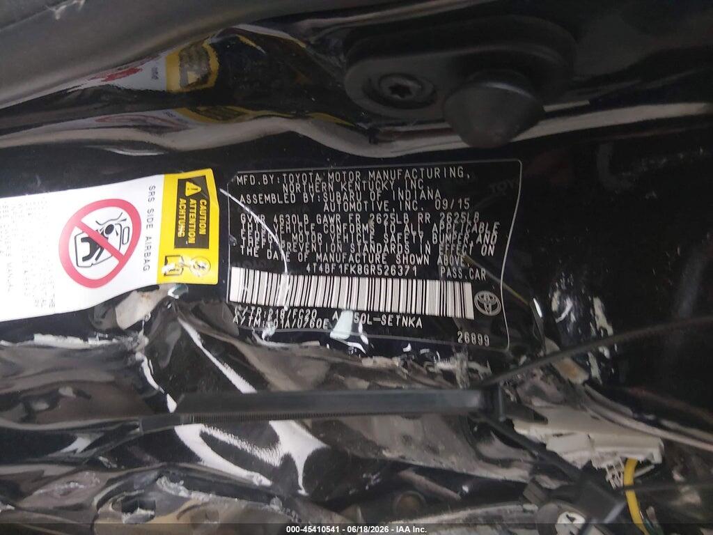 4T4BF1FK8GR526371 2016 TOYOTA CAMRY photo no. 9