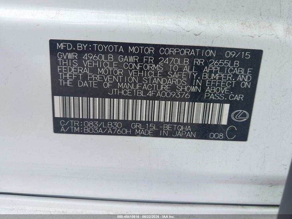 JTHCE1BL4FA009376 2015 LEXUS GS 350 photo no. 9