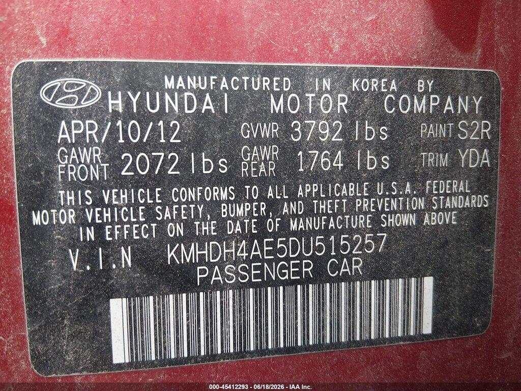 KMHDH4AE5DU515257 2013 HYUNDAI ELANTRA photo no. 9