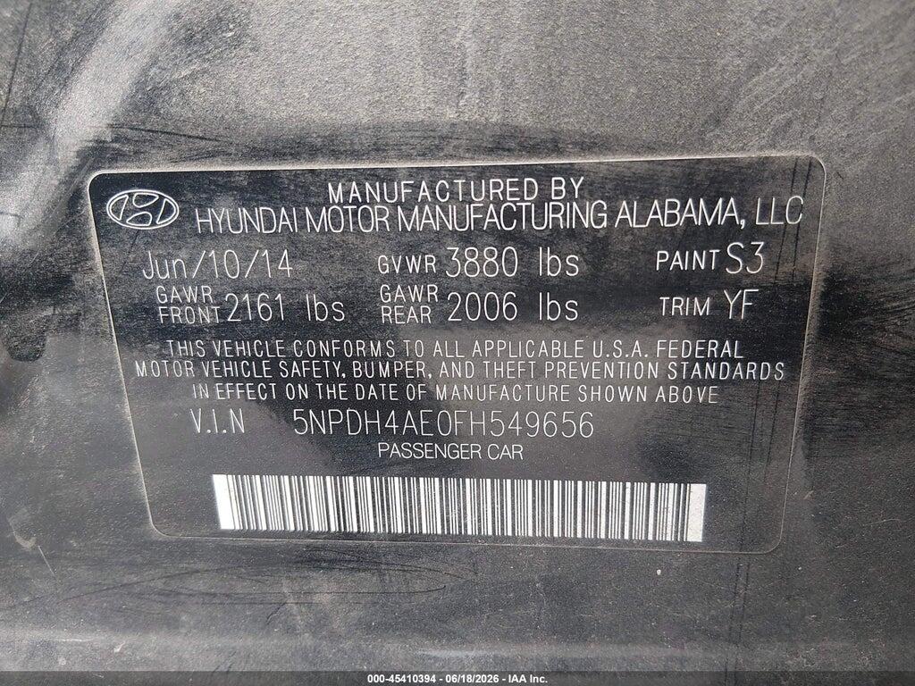 5NPDH4AE0FH549656 2015 HYUNDAI ELANTRA photo no. 9