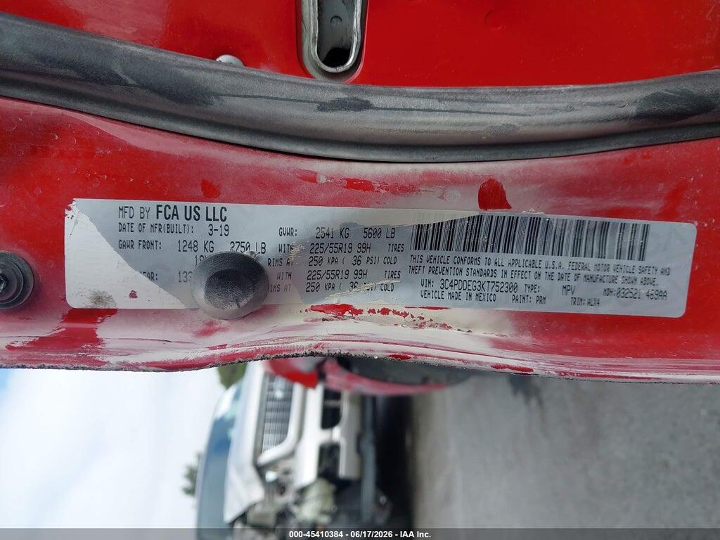 3C4PDDEG3KT752300 2019 DODGE JOURNEY photo no. 9