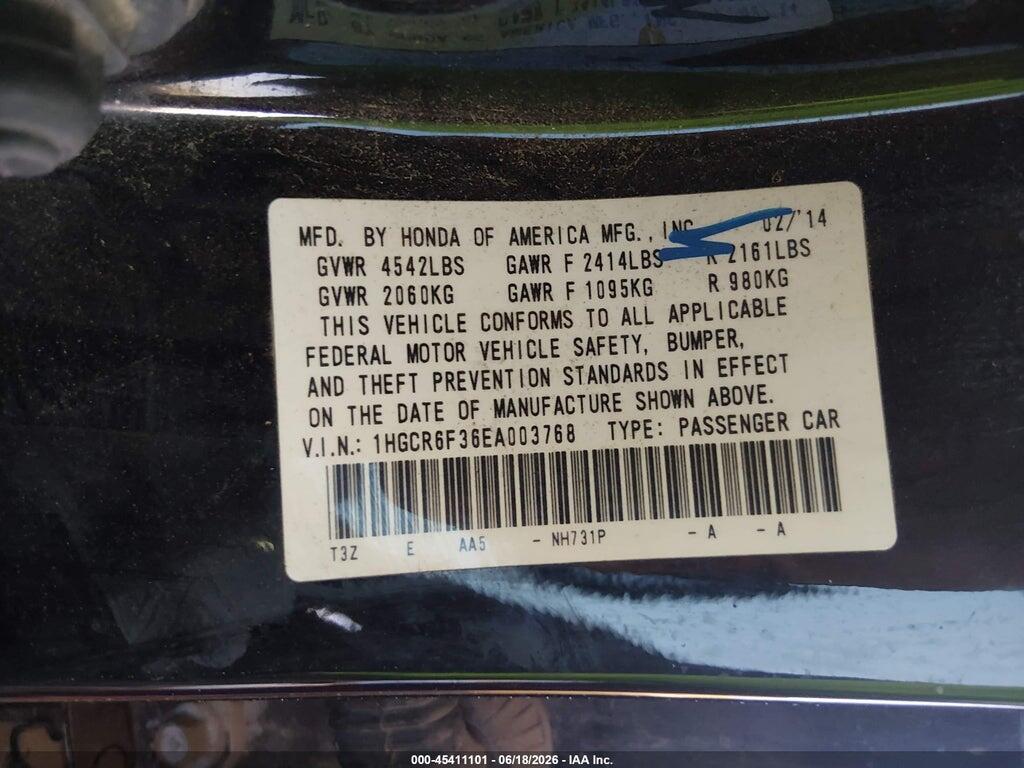 1HGCR6F36EA003768 2014 HONDA ACCORD HYBRID photo no. 9