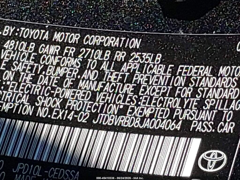 JTDBVRBD8JA004064 2018 TOYOTA MIRAI photo no. 9
