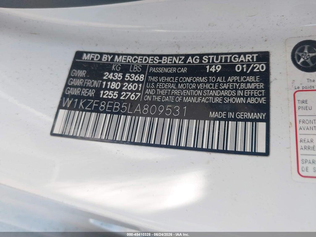 W1KZF8EB5LA809531 2020 MERCEDES-BENZ E 350 photo no. 9